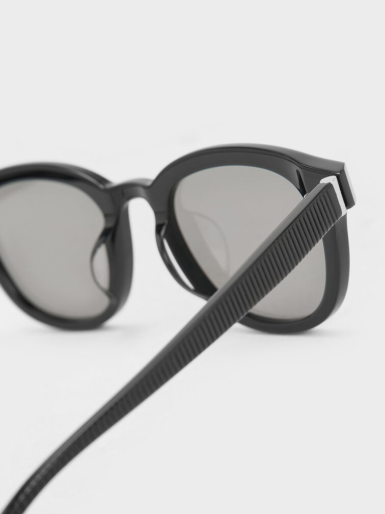 Violette Oval Sunglasses, Black, hi-res