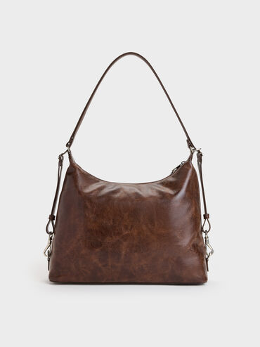 Atwood Chain Convertible Hobo Bag, Distressed Coffee, hi-res
