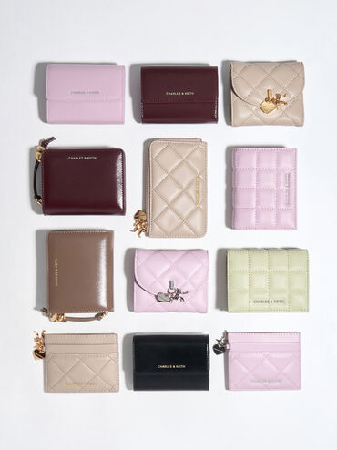 V&iacute; đựng thẻ Arrietty Quilted, N&acirc;u x&aacute;m, hi-res