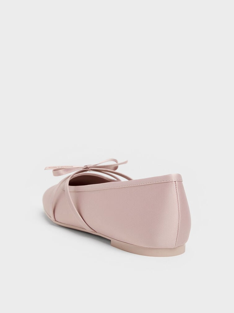 Gi&agrave;y b&uacute;p b&ecirc; mũi vu&ocirc;ng Satin Bow, Hồng, hi-res