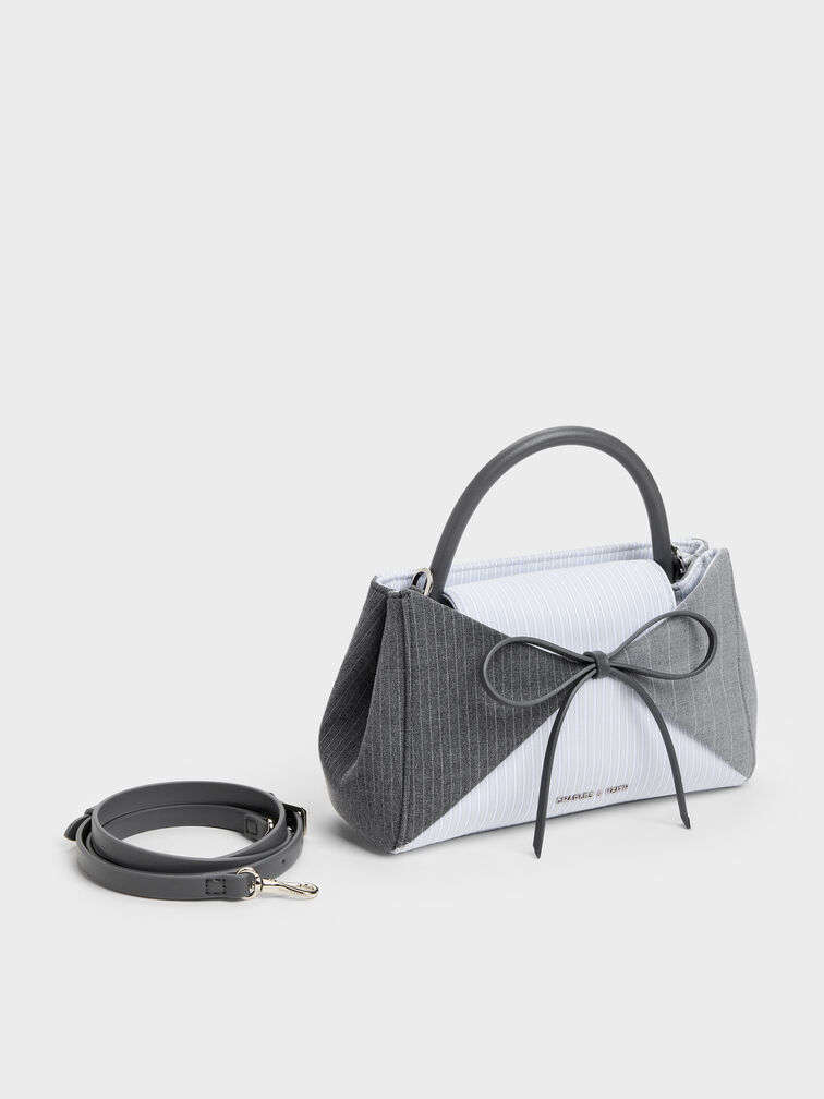 T&uacute;i x&aacute;ch Hazel Striped Bow, X&aacute;m, hi-res