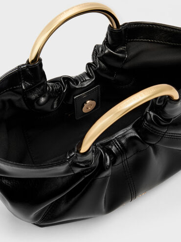 T&uacute;i x&aacute;ch xếp nếp Ciara, Đen, hi-res