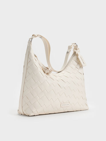 T&uacute;i đeo vai Ivette Woven Tassel, Kem, hi-res