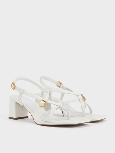 Gi&agrave;y sandals cao g&oacute;t Strappy Block-Heel, Trắng, hi-res