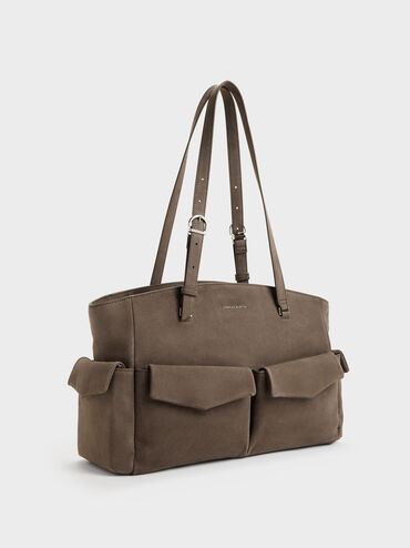 Rachel Multi-Pocket Tote Bag, Stone Grey, hi-res