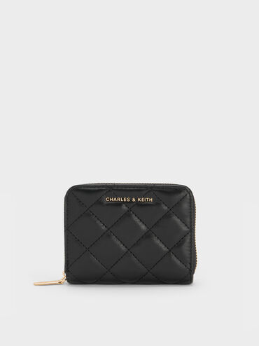 V&iacute; ngắn d&aacute;ng gập Alva Quilted, Đen, hi-res