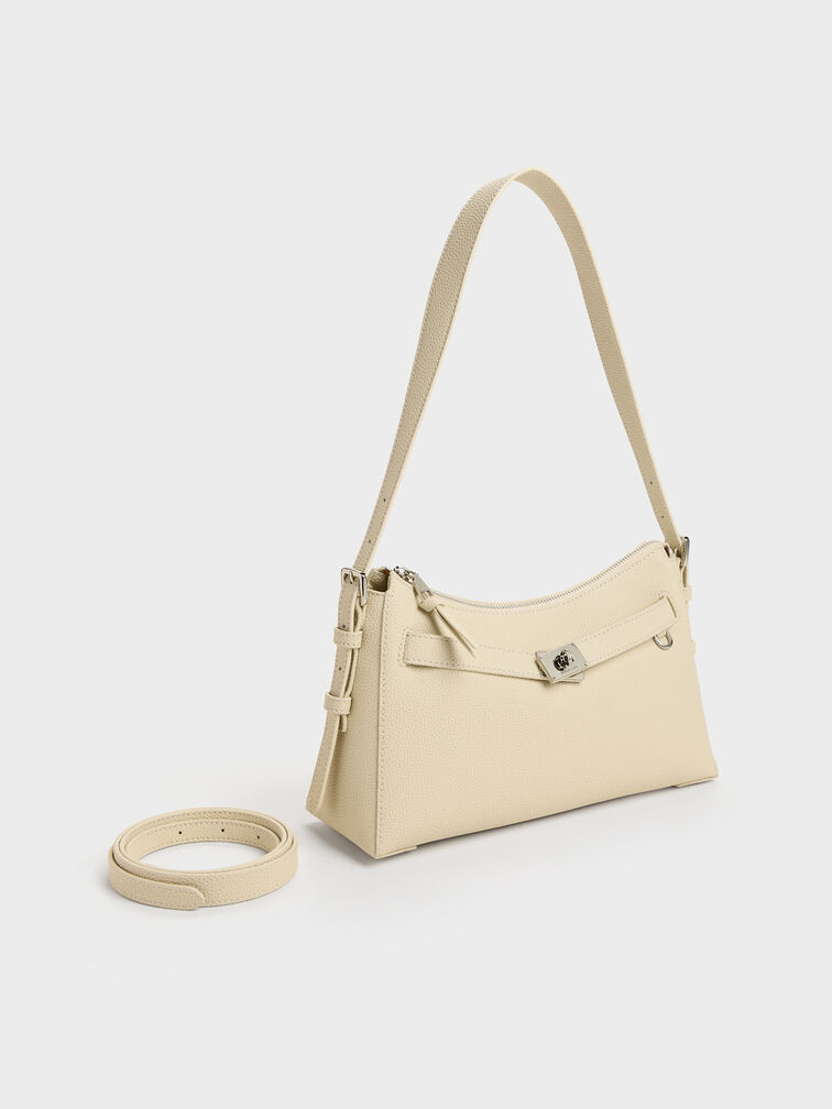 Dinora Belted Shoulder Bag, Chalk, hi-res