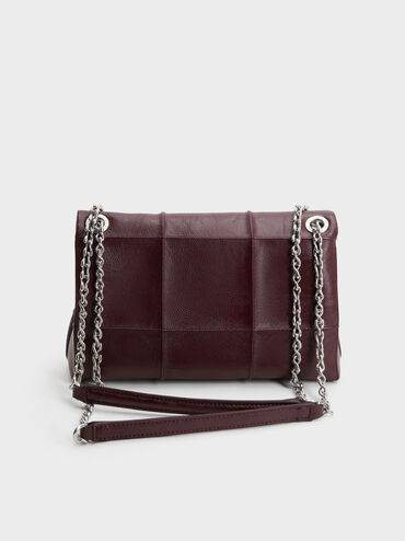 T&uacute;i đeo vai nắp gập Delfina, Wineberry Red, hi-res