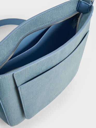 T&uacute;i đeo vai chữ nhật Irie Denim, Xanh denim, hi-res