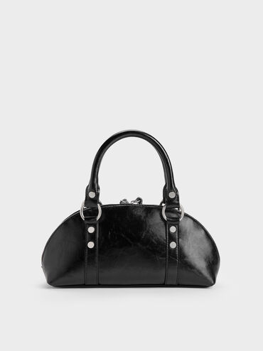 Tatiana Studded Bowling Bag, Noir, hi-res