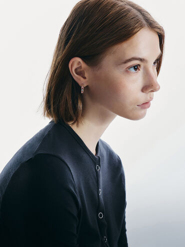 Maeve Crystal-Embellished Hoop Earrings, Rose Gold, hi-res