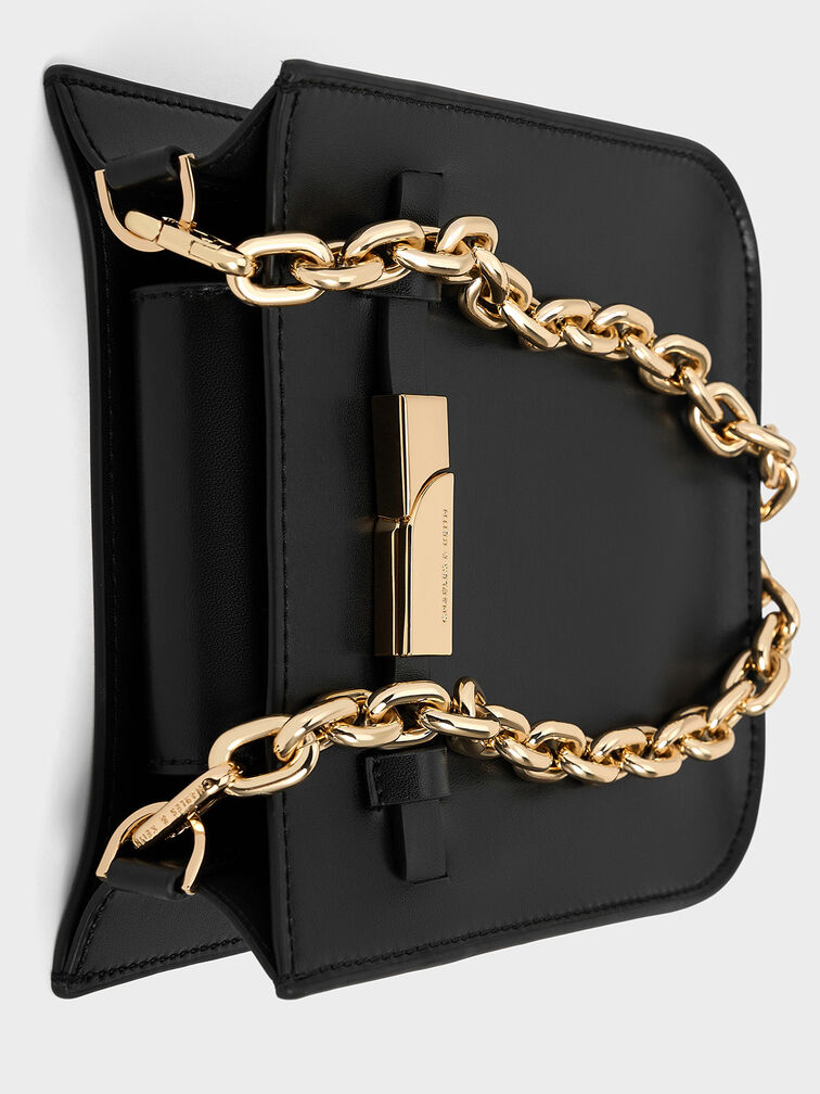 Black Aurelia MetallicAccent Crossbody Bag CHARLES & KEITH VN