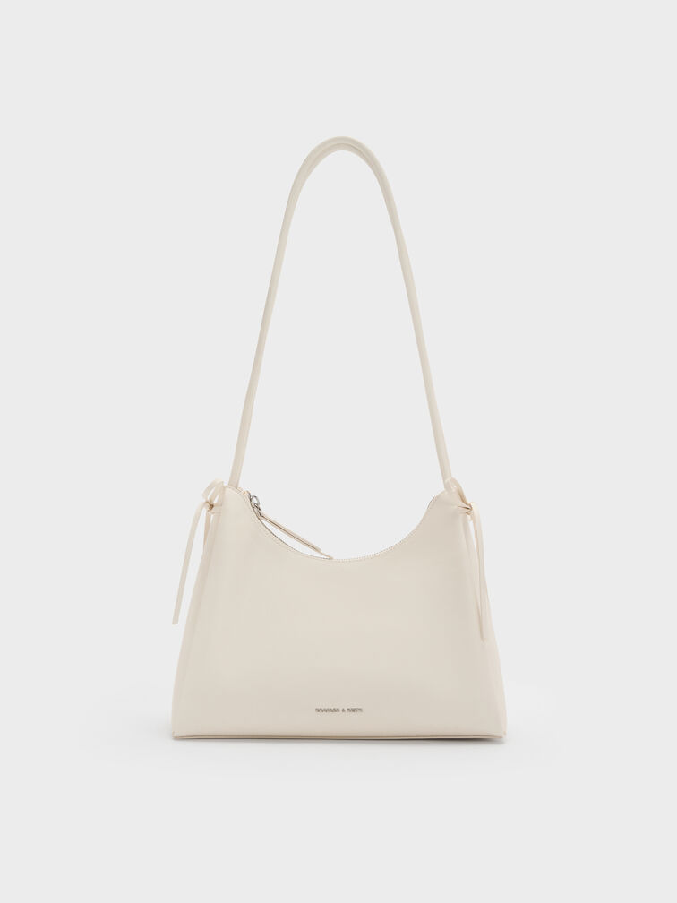 Hazel Bow Hobo Bag, Cream, hi-res