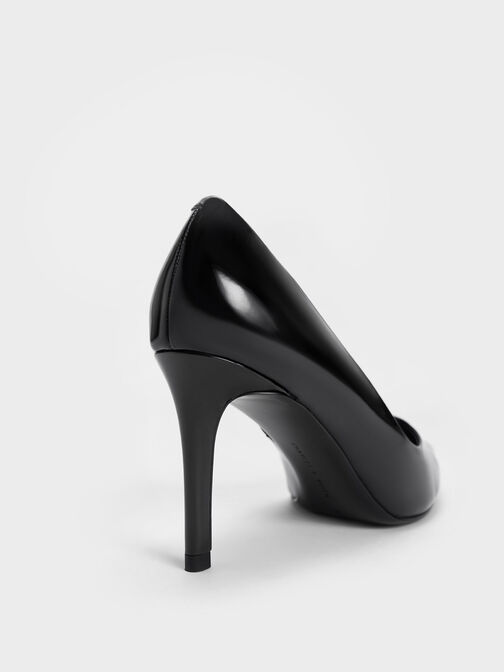 Giày cao gót mũi nhọn Patent Pointed Toe Stiletto, Black Patent, hi-res