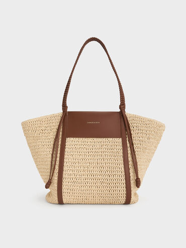 T&uacute;i tote Shalia Raffia, Natural Raffia, hi-res
