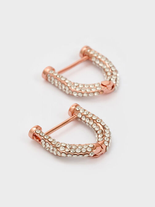 Gabine Swarovski Crystal Huggie Earrings, Rose Gold, hi-res