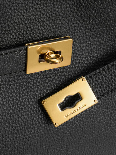 T&uacute;i tote Dinora Belted, Đen, hi-res