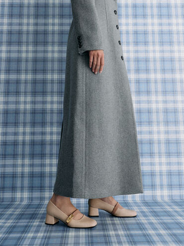 Lando Two-Tone Mary Jane Pumps, Chalk, hi-res