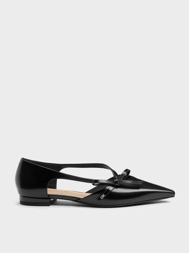 Gi&agrave;y đế bệt Anastasia Leather, Đen b&oacute;ng nh&aacute;m, hi-res