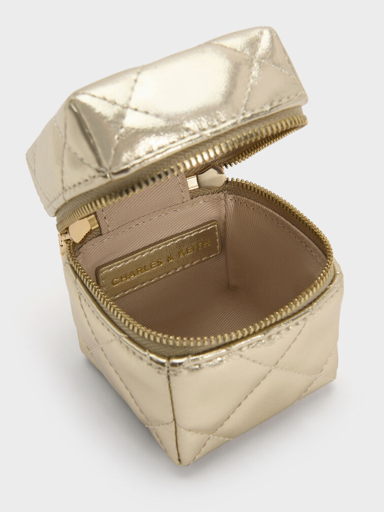 Janie Quilted Micro Bag, Champagne, hi-res