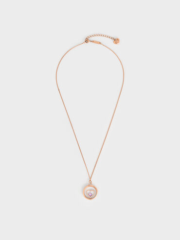 Malorie Crystal Heart Necklace, Rose Gold, hi-res