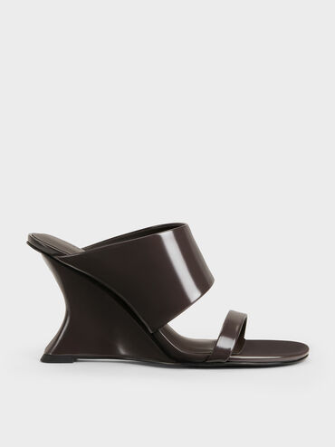 Gi&agrave;y mules đế xuồng quai ngang, N&acirc;u đậm, hi-res