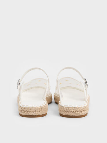 Bernadine Mesh Floral-Embroidered Espadrille Mules, White, hi-res