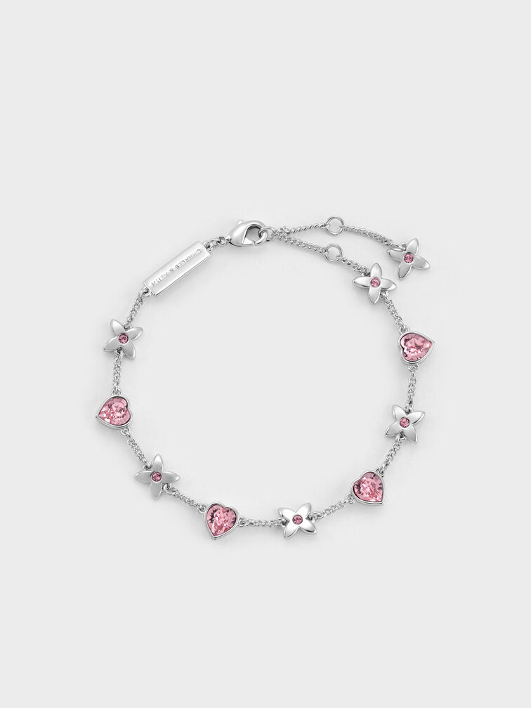 Gift Set: Flower Chain Shoulder Bag With Jewellery Set, Soft Pink, hi-res