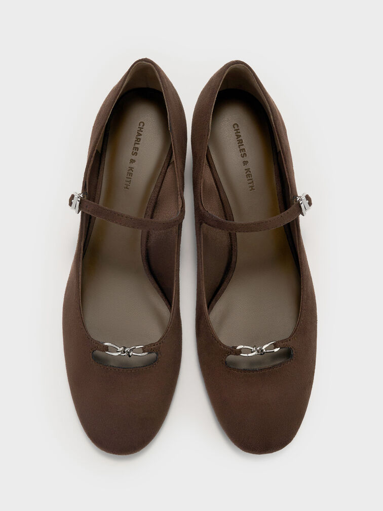 Gi&agrave;y b&uacute;p b&ecirc; đế cao Shila, Dark Brown Textured, hi-res