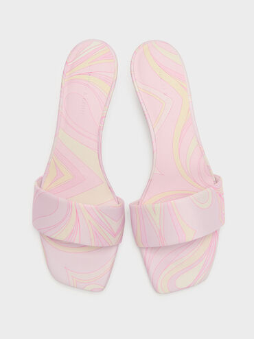 Gi&agrave;y mules cao g&oacute;t Swirl-Print, Hồng nhạt, hi-res