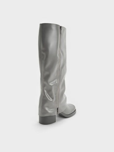 Gi&agrave;y boots cao g&oacute;t Louise Burnished, X&aacute;m nhạt, hi-res