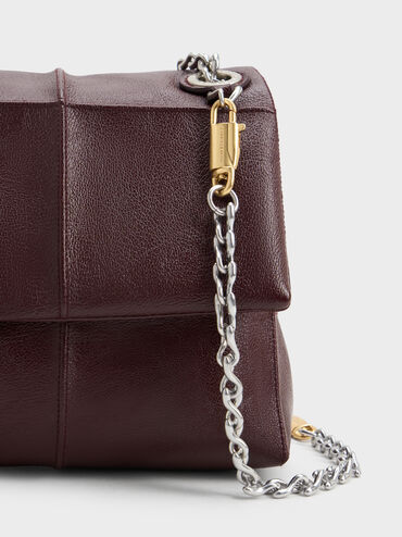 T&uacute;i đeo vai nắp gập Delfina, Wineberry Red, hi-res