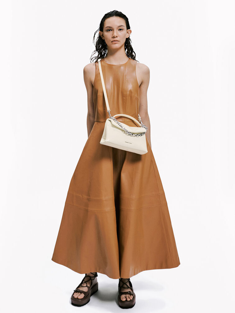 T&uacute;i x&aacute;ch h&igrave;nh thang Andromeda Chunky-Chain Top, Kem, hi-res