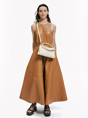 Andromeda Chunky-Chain Top Handle Bag, Cream, hi-res