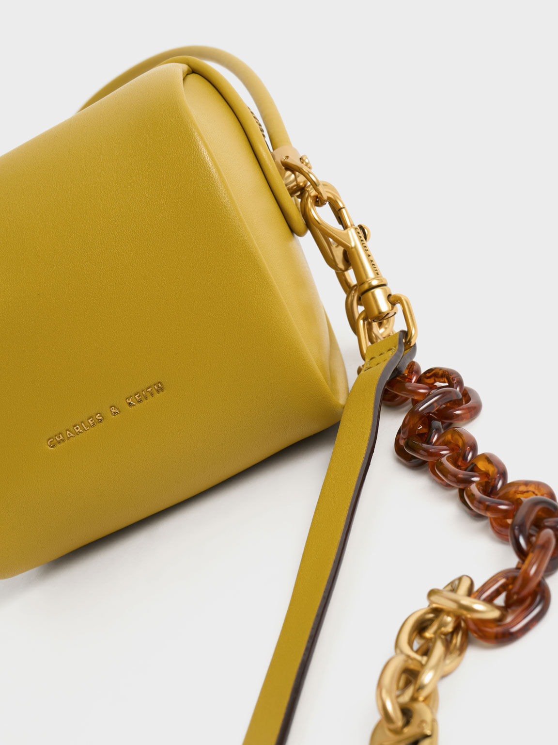 Túi đeo vai nữ Ridley Chain Link Boxy, Vàng mù tạt, hi-res