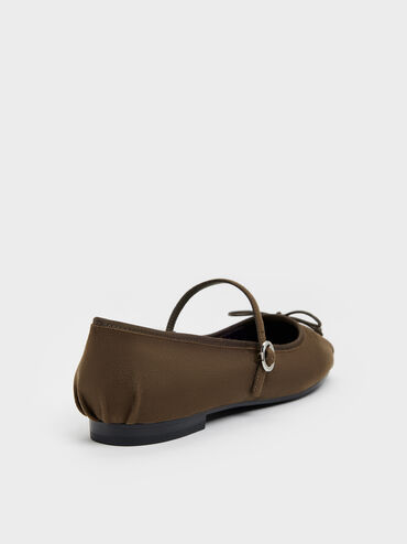 Emiko Faux Suede Bow Mary Jane Flats, Chocolate Textured, hi-res