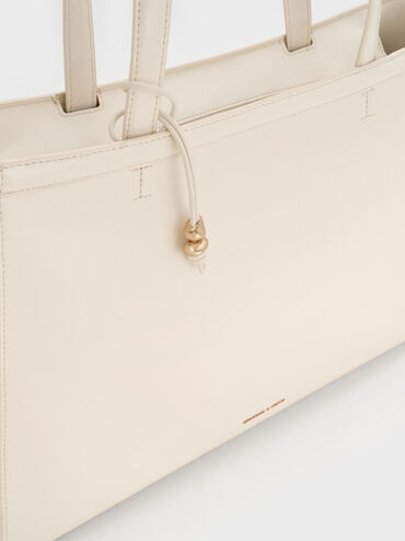 Augustine Sculptural-Detail Tote Bag, Cream, hi-res