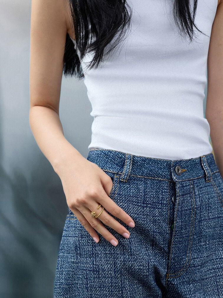 Set 2 nhẫn Sable Rope-Knot, V&agrave;ng đồng, hi-res