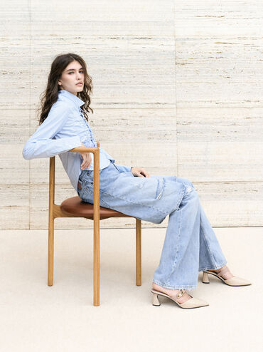 Lando Heeled Mules, Chalk, hi-res