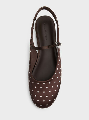 Gi&agrave;y sandals đế bệt Imani Polka-Dot, Dark Brown Textured, hi-res