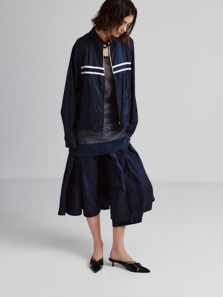 Bow Crystal-Bead Kitten-Heel Mules, Black Boxed, hi-res