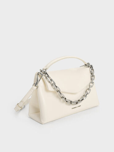 Andromeda Chunky-Chain Top Handle Bag, Cream, hi-res