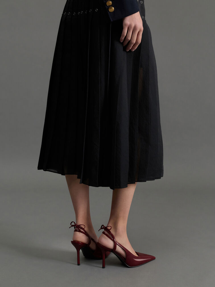 Back-Bow Slingback Pumps, Burgundy, hi-res