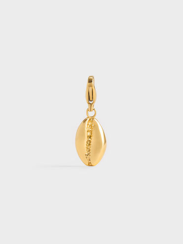 Charm hình vỏ ốc Cowrie Seashell, Vàng đồng, hi-res