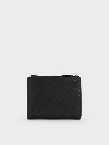 V&iacute; ngắn Duo Quilted đen, Đen, hi-res