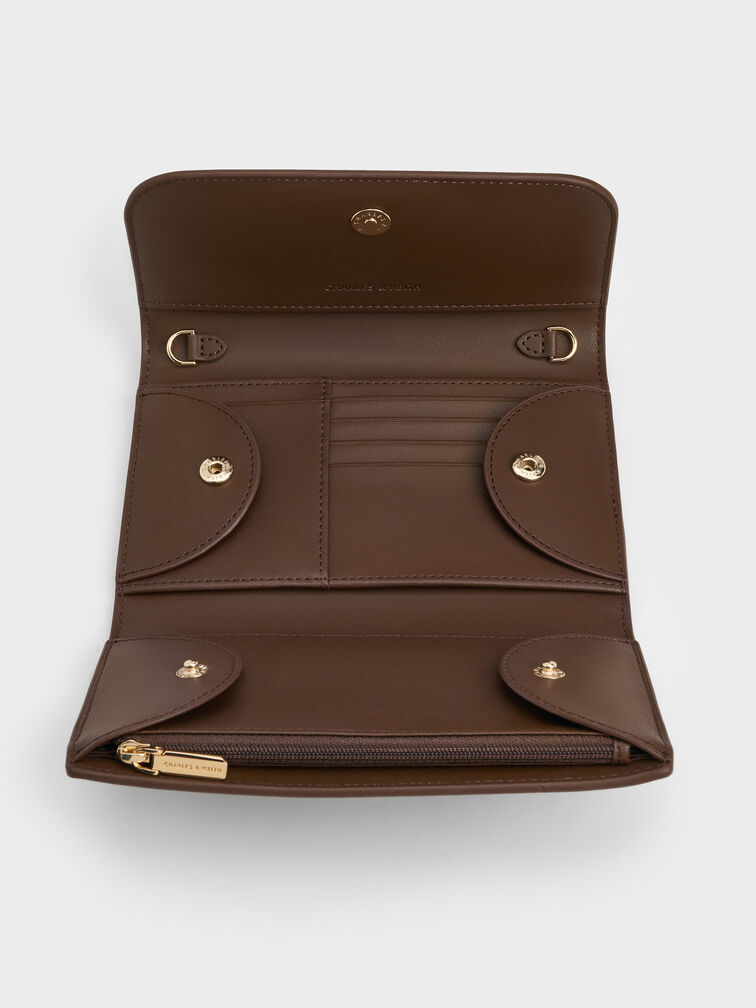 V&iacute; d&agrave;i nắp gập Octavia Front Flap, N&acirc;u đậm, hi-res