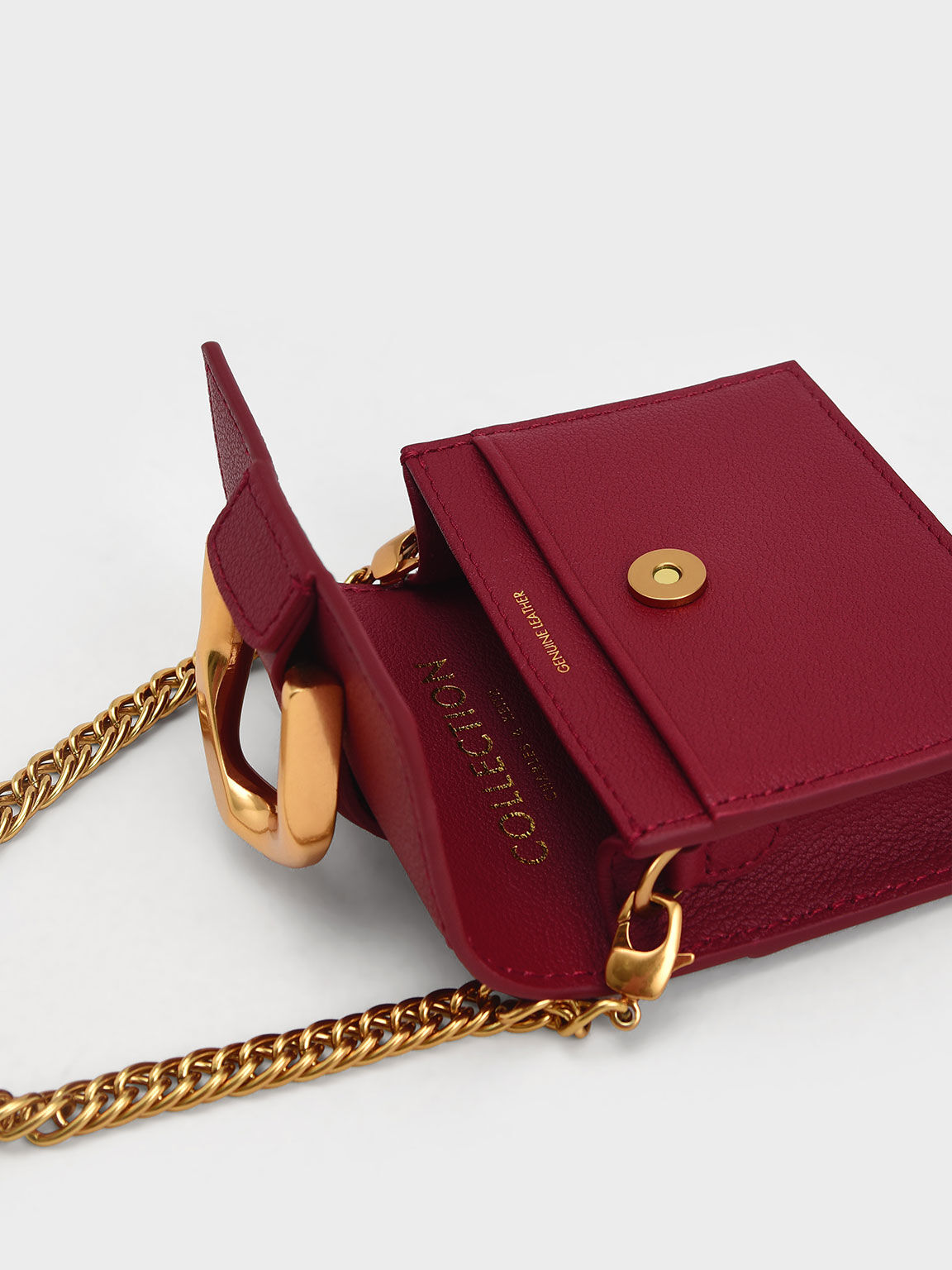 Túi xách tay nữ mini phom vuông Micro Gabine, Đỏ, hi-res