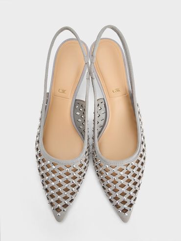Gi&agrave;y sandals cao g&oacute;t Studded Cut-Out, X&aacute;m nhạt, hi-res