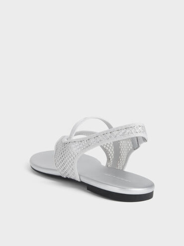 Gi&agrave;y sandals đế bệt Ellory, Bạc, hi-res
