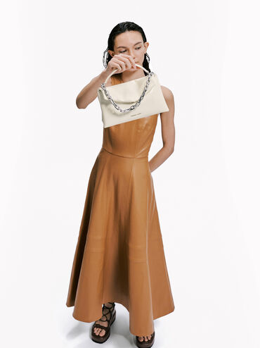 Andromeda Chunky-Chain Top Handle Bag, Cream, hi-res